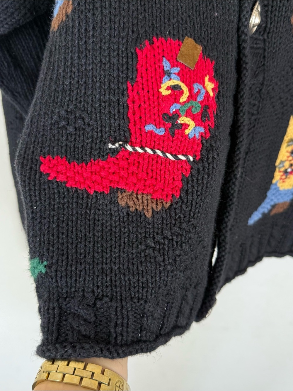 Susan Bristol Vintage 1995 Cowboy Boot Fringe Cardigan - Picture 4 of 8